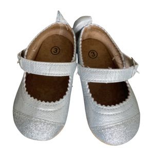 Silver Glitter Toe Mary Janes, Baby/Toddler 3
